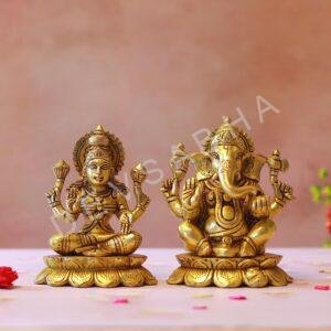 Brass Ganesh Lakshmi Murti