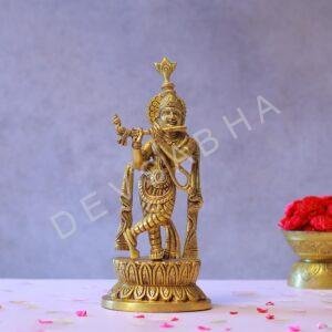 Brass krishna murti height 11.5 inches