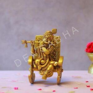 Brass  Lord krishna Resting On chair