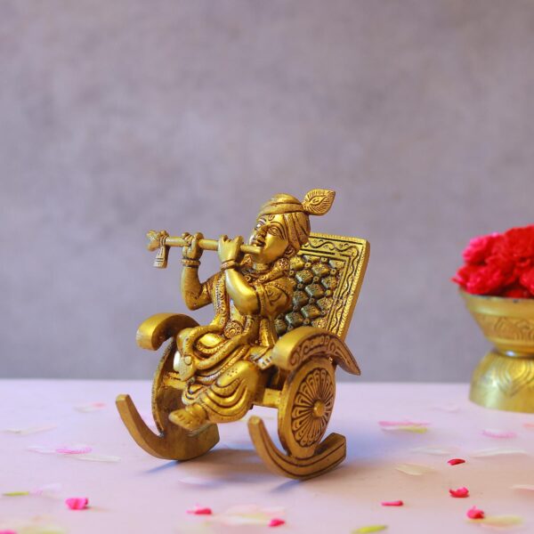 Brass  Lord krishna Resting On chair