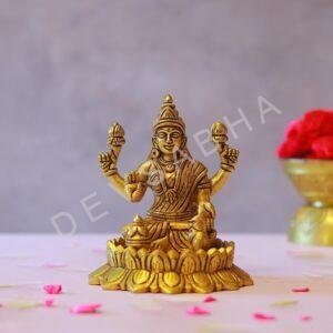 goddess laxmi brass murti height 5.2 inches,