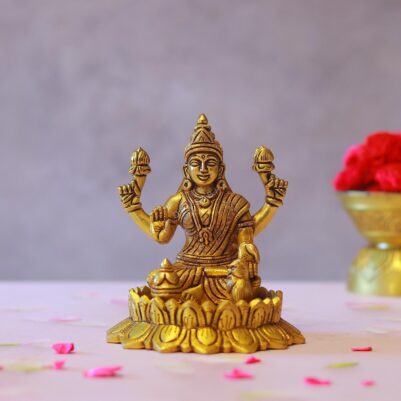 goddess laxmi brass murti height 5.2 inches,