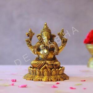 lord ganesh brass statue height 5.2 inches