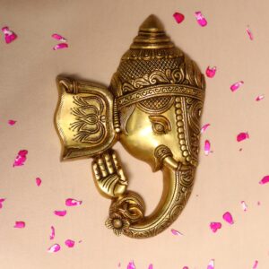 wall hanging brass lord ganesha plate height 12 inches