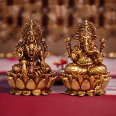 brass ganesh lakshmi idol height 5.5 cm
