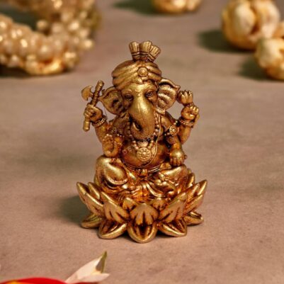 brass pagdi ganesha murti height 4 cm
