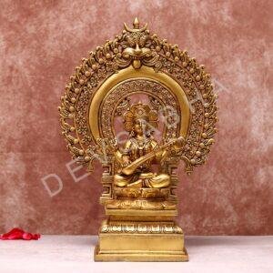 saraswati idol brass