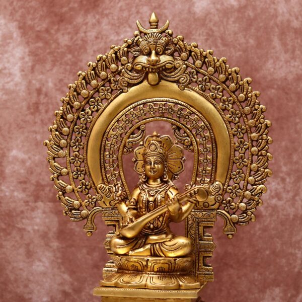 brass saraswati idol height 19 inches