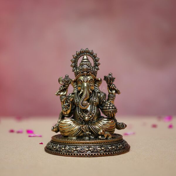 Chaturbhuja lord ganesh statue height 4.8 inches