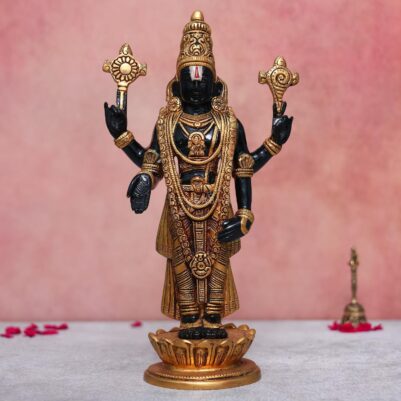 Brass black colour lord tirupati balaji/venkateshwar height 13.5 inch
