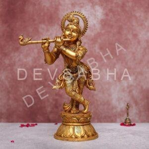 brass krisha idol statue