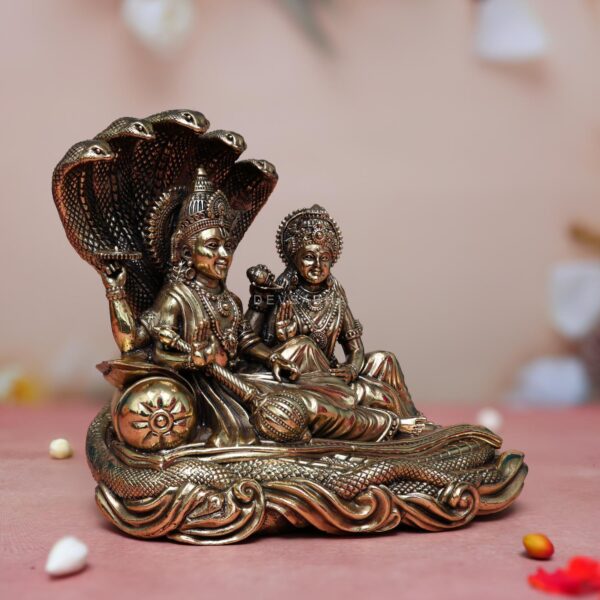 brass vishnu laxmi idol height 5 inches