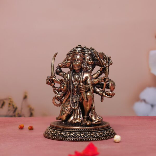 panchmukhi hanuman brass idol height 4.5 inches