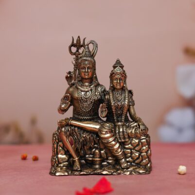 shiv parvati brass idol