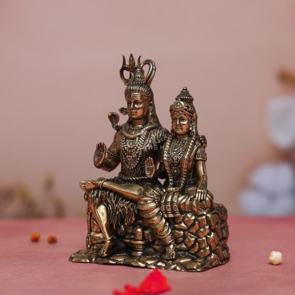 shiv parvati brass idol height 5.5 inches