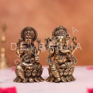 brass laxmi ganesh murti