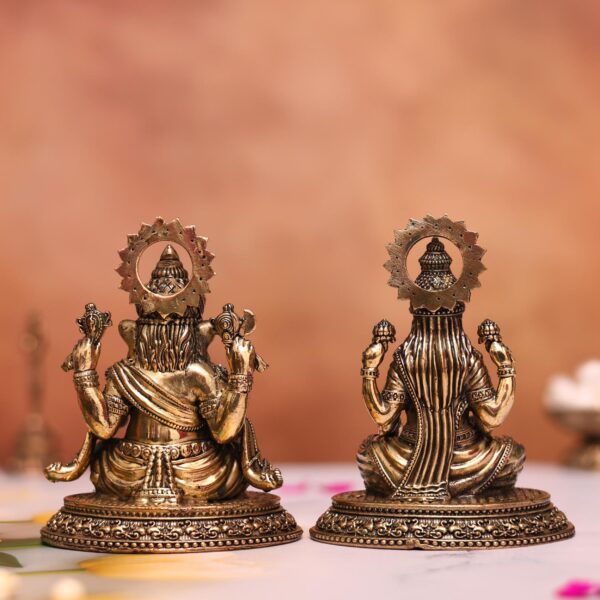 Brass lakshmi ganesh murti height 4.6 inches