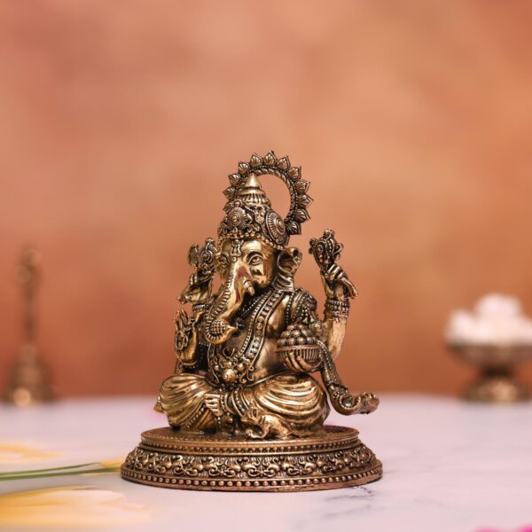 Brass ganesh idol height 4.6 inches
