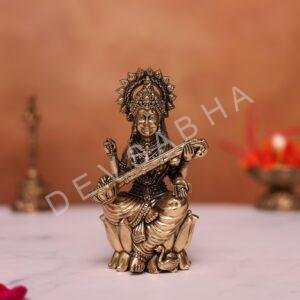 brass saraswati statue