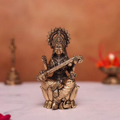 brass saraswati statue
