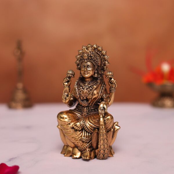 Brass lakshmi idol height 3.6 inches