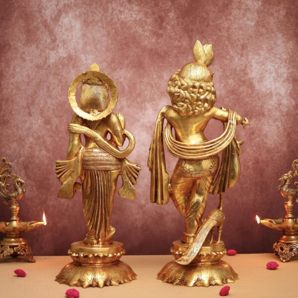 Large brass Radha Krishna idol 27 inches