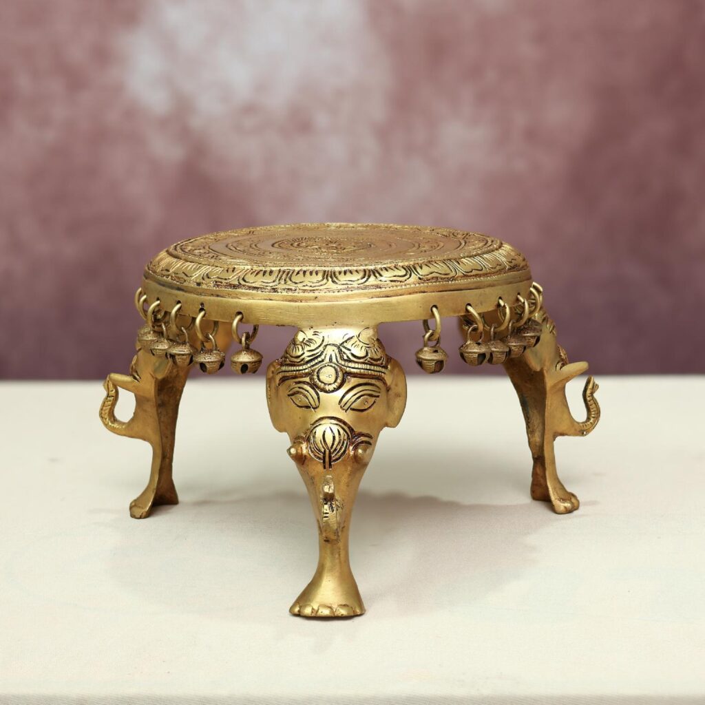 brass chowki with bells