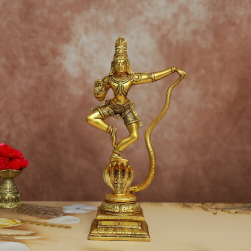 Brass Krishna Idol Dancing on Sheshnag