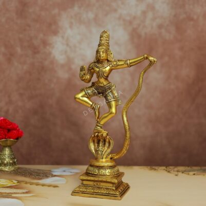 Brass Krishna Idol Dancing on Sheshnag