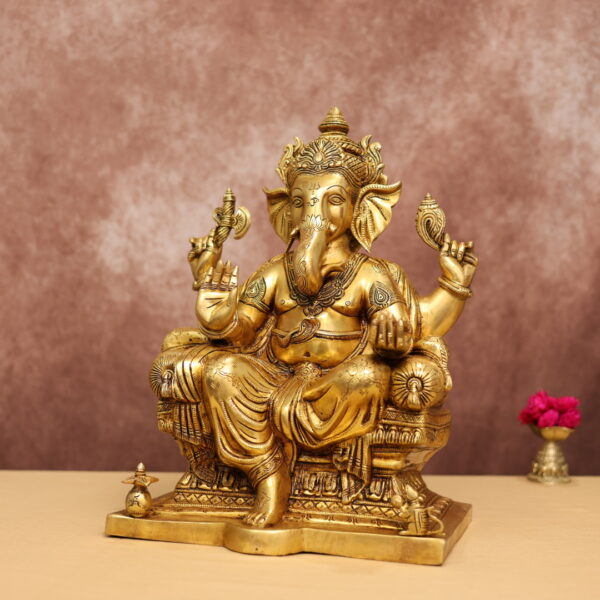 Brass large ganesh idol height 18 inches