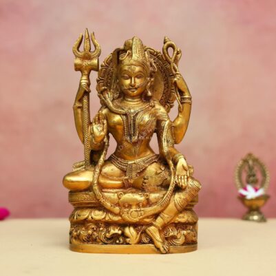 Brass Ardhanarishvara handmade statue height 9 inches