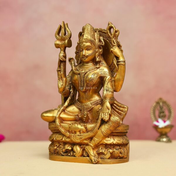 Brass Ardhanarishvara handmade statue height 9 inches