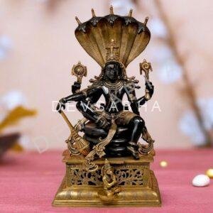 29 inches Brass Bhagawan Vishnu Seated on Sheshnag