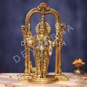 Brass Lord Murugan Idol 14 Inches Perfect for Home Decor