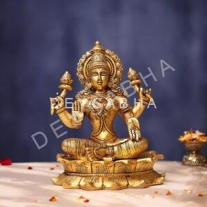 Brass Laxmi Idol 11 Inches Beautiful Statue for Home and Decor