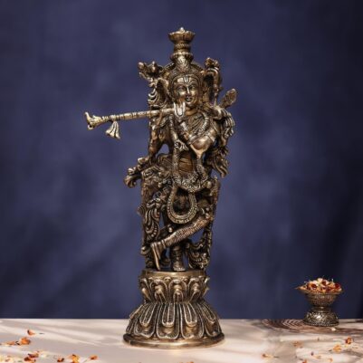 Antique Brass Krishna Idol 18 Inch