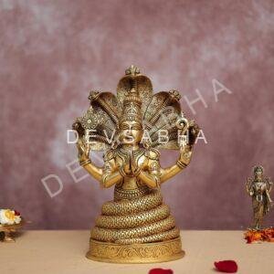 Patanjali Brass Statue 11.8 Inches Height Handcrafted Yoga Meditation Decor