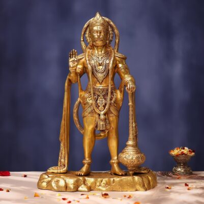 Brass Hanuman Idol 16.5 Inches Perfect for Home and Office Decor