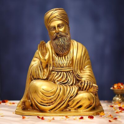 Brass Guru Nanak Ji Idol 13.5 Inches for Home and Office Decor
