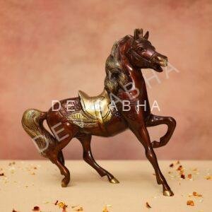 Brass Horse Statue 13.2 Inches for Home and Office Decor