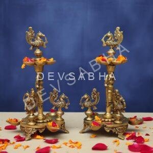 Brass Deepak Set 11.5 Inches for Home and Decor