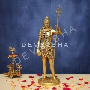 Brass Lord standing Shiva Idol 25.5 Inches