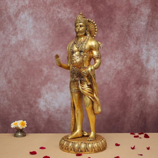 Brass standing Hanuman Idol 22.5 Inches