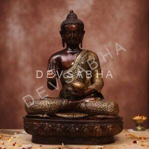 Brass antique finish buddha statue height 23 inches