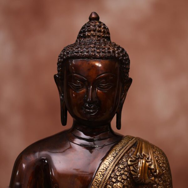 Brass antique finish buddha statue height 23 inches