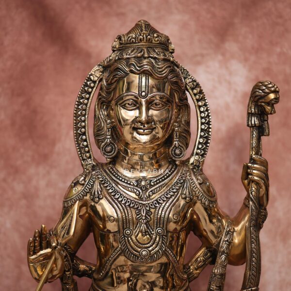 Brass Ram Lalla Statue Large 42-Inch - Exact Ayodhya Replica