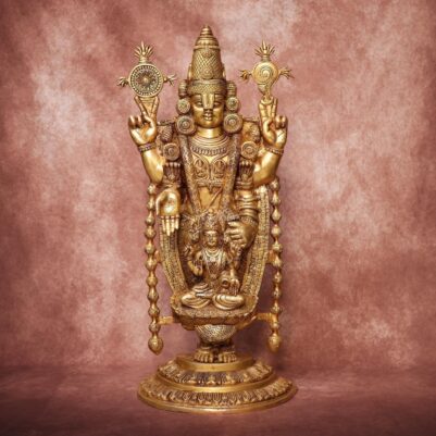 Brass Tirupati Balaji Weds Padmavati Idol 34.5 Inches