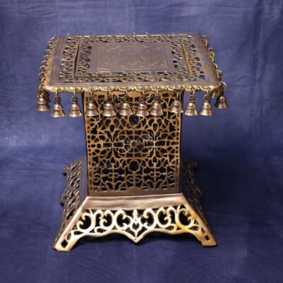Brass Stool 15 Inches Height for Home Decor and Traditional Use