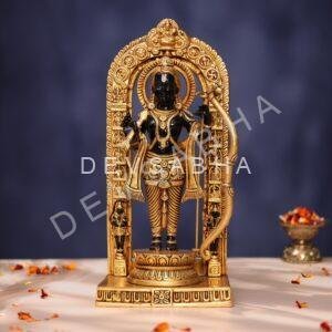 Black Colour Brass Ram Lala 12 inches Statue