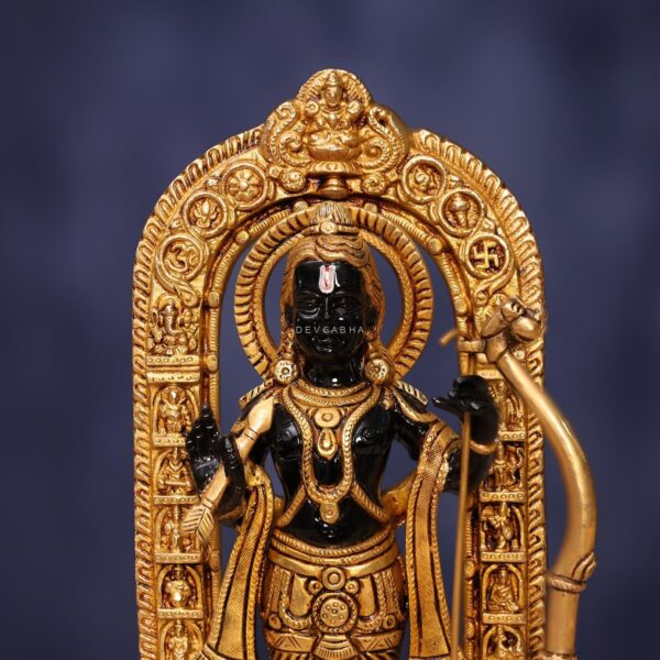 Black Colour Brass Ram Lala 12 inches Statue